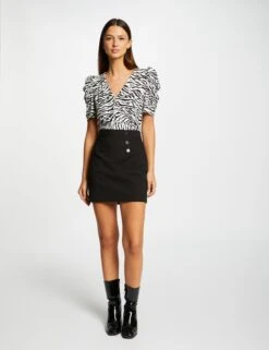 T-shirt Manches Courtes Imprimé Zèbre Multico Femme 7 T-shirt Manches Courtes Imprimé Zèbre Multico Femme -EllePort Soldes t shirt manches courtes imprime zebre multico femme vue5 32536300962670900