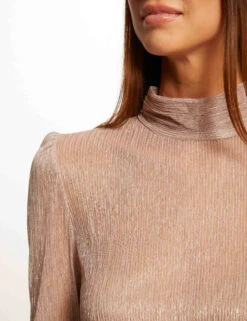 T-shirt Manches Longues Métallisé Vieux Rose Femme 9 T-shirt Manches Longues Métallisé Vieux Rose Femme -EllePort Soldes t shirt manches longues metallise vieux rose femme vue4 32536300945550507